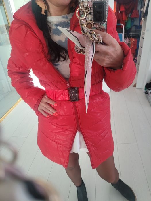 Kurtka pikowana ciepła Pasek włoska