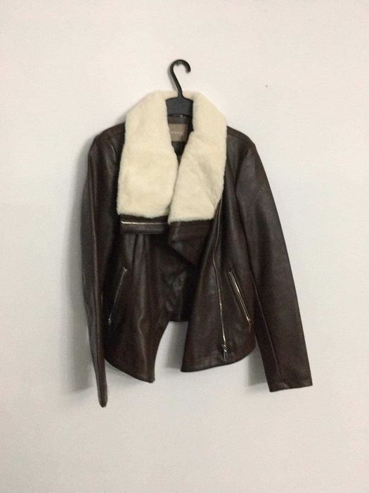 Kurtka katana eco skórzana ramoneska z kożuszkiem