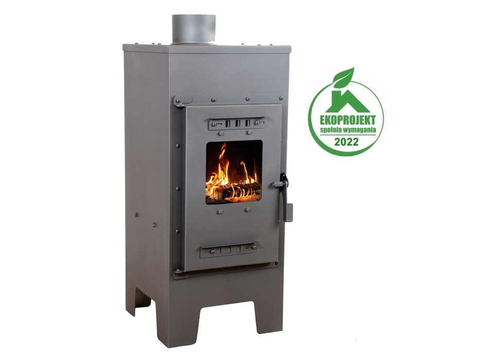 Piec Piecyk OLIMP Kominek Eco Stalowy Koza 7,5KW z szybą wolnostojący