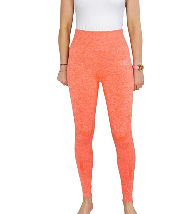 Sportowe legginsy w kolorze neonowej pomarańczy XS 34
