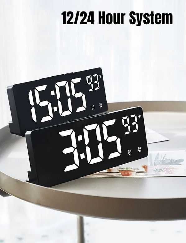 Часы электронные настольные с LED подсветкой термометром и будильником