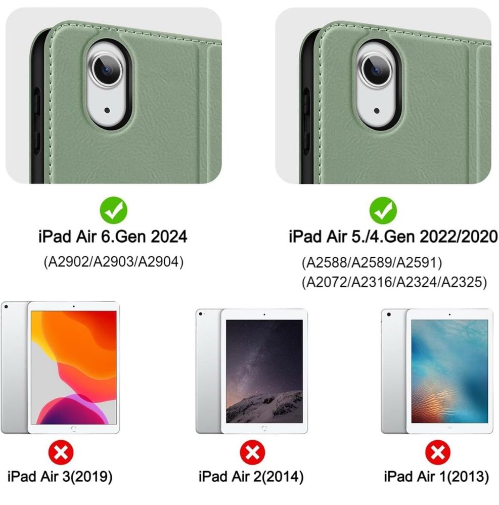 Etui HOLIMET iPad Air 11/10.9" 2025/2024/2022/2020 zielone