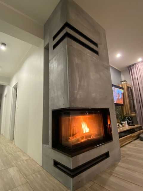 Kominki Kamko- wkład narożny Kratki Pro Lucy 12 Slim 8kW+ zabudowa