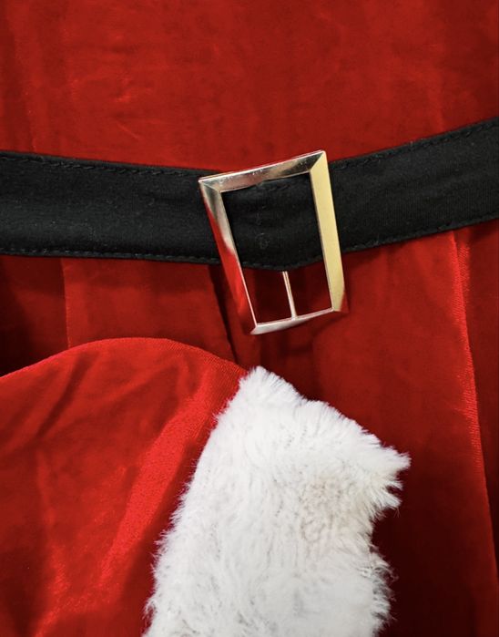 Карнавальный костюм снегурочки, новогоднее красное платье с накидкой