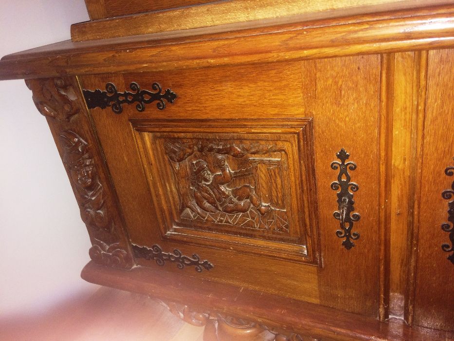 Witryna stara komoda rzeźbiona drewniana 130x170x50
