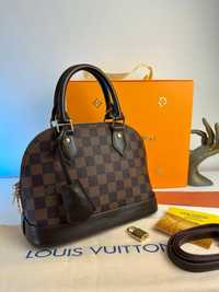 Torebka Louis Vuitton Alma Tote skórzana kuferek Damier Ebene skóra