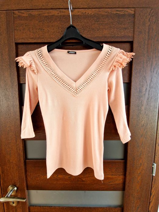 Różowo-pomarańczowa bluzeczka rozciągliwa