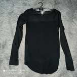 Czarna elegancka bluzka ciążowa tiulowe rękawy H&M MAMA r. S
