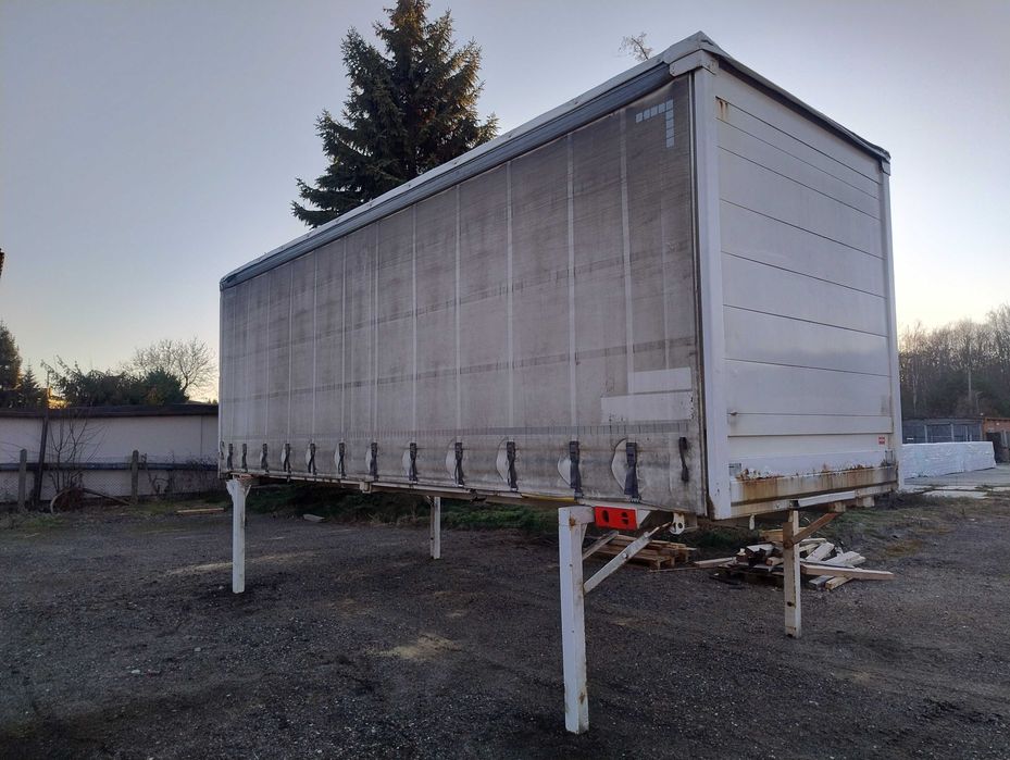 2x Nadwozie wymienne BDF Firana 7,45 KRONE + SAMRO platforma 7,8m