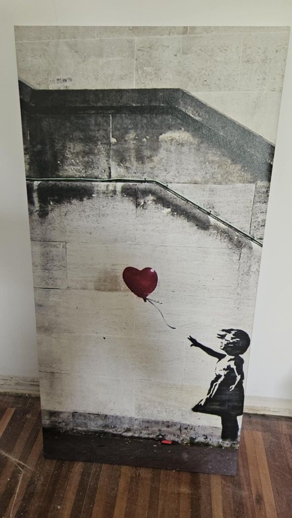Obraz tryptyk Banksy na płótnie 3 częściowy