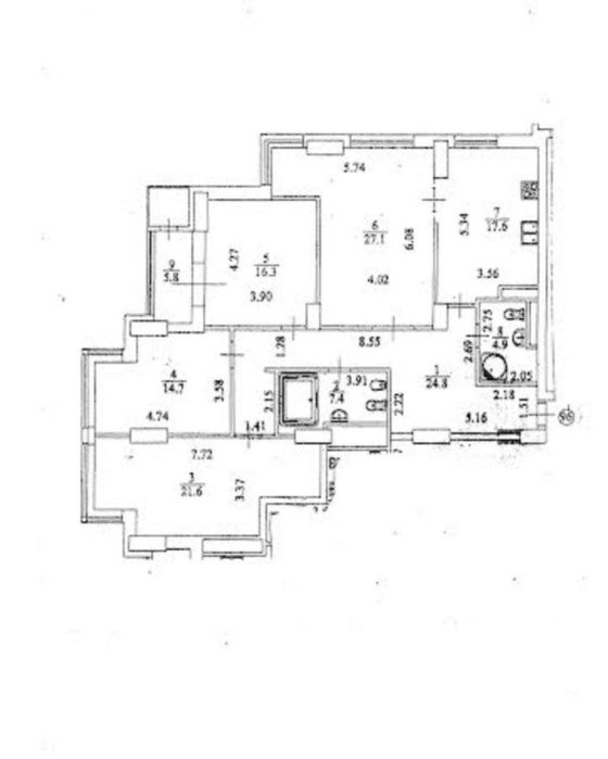 Silver Breeze, 140м2, видова 4к кв під ремонт! Дніпровська набережна 1