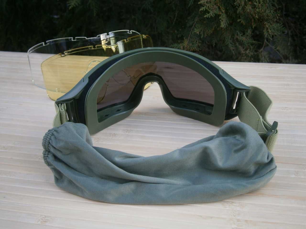 Захисні тактичні окуляри-маска Тactic Olive зі змінним склом