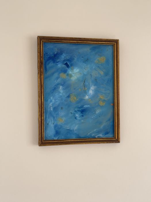 Quadro Abstrato Fluid Art acrilico por vazamento