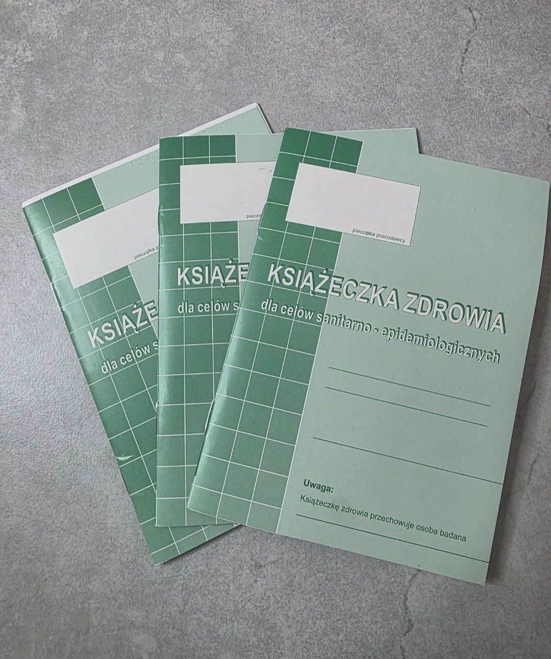 Książeczki sanepidu od ręki