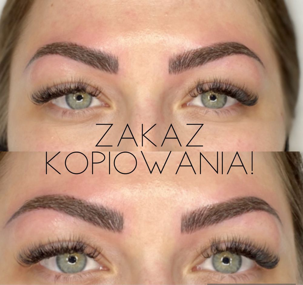 Lipiec Brwi Microblading modelki Makijaż Permanentny Brwi Piórkowa