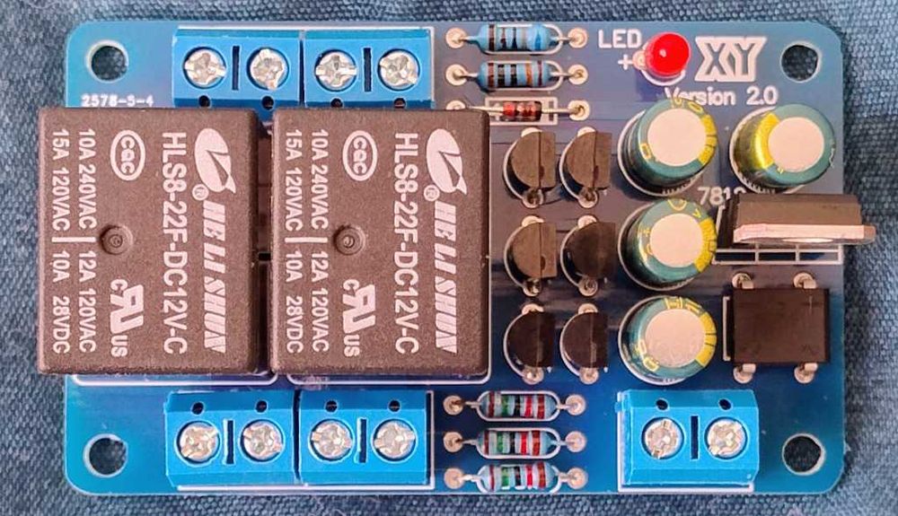 Moduł opóźniający załączenie głośników, dwukanałowy