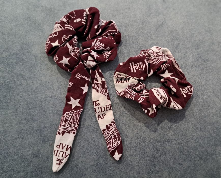 Scrunchie frotki do włosów Harry Potter bordowe