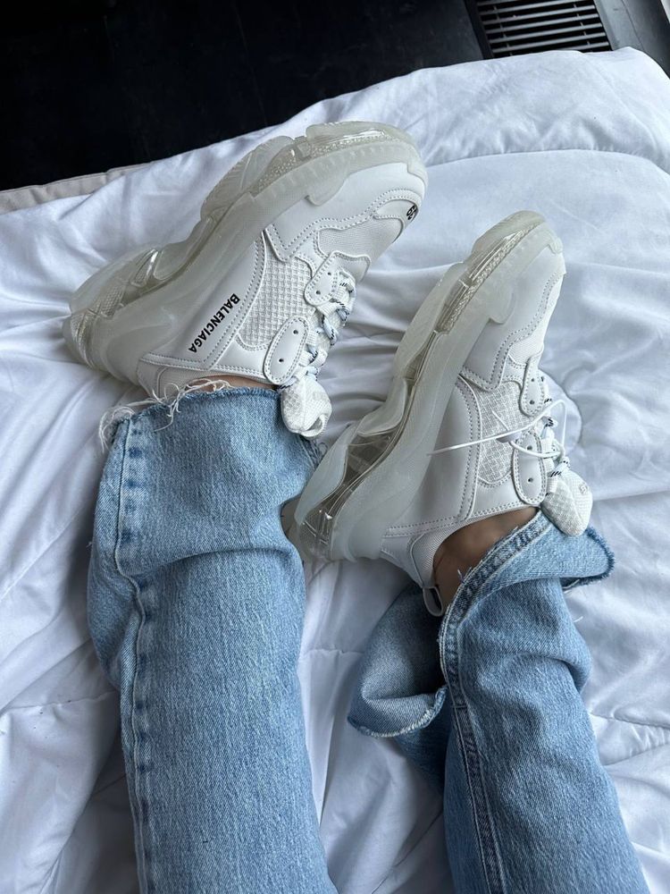 Buty Balenciaga Triple S clear sole white