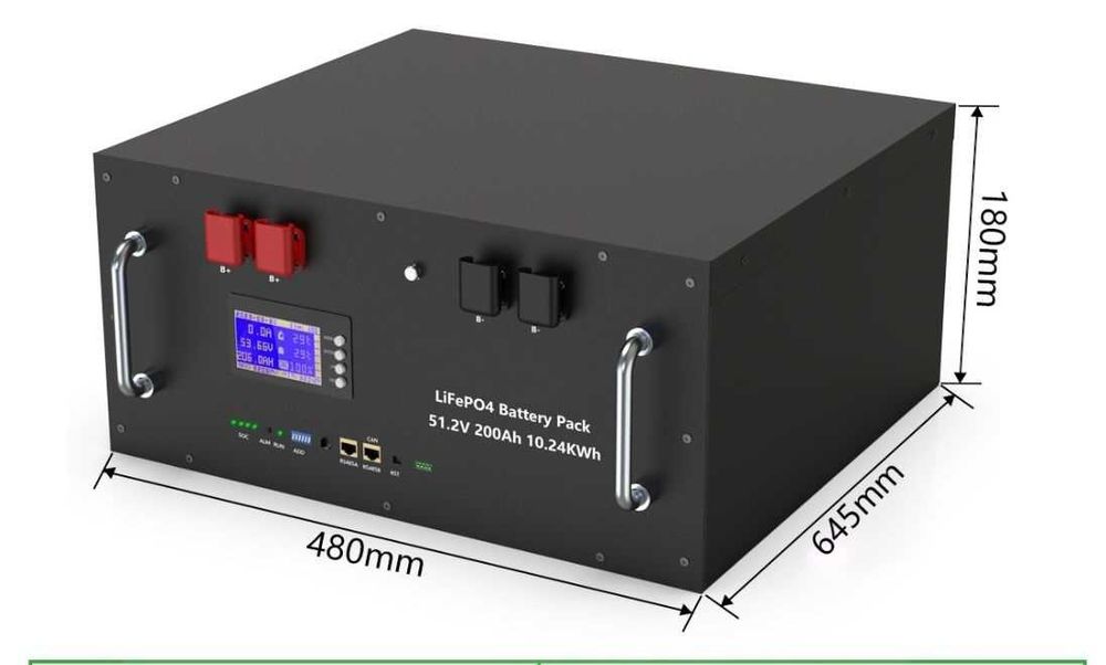 Magazyn energii BLACK LiFePO4 z BMS 48V 200Ah 10240 Wh