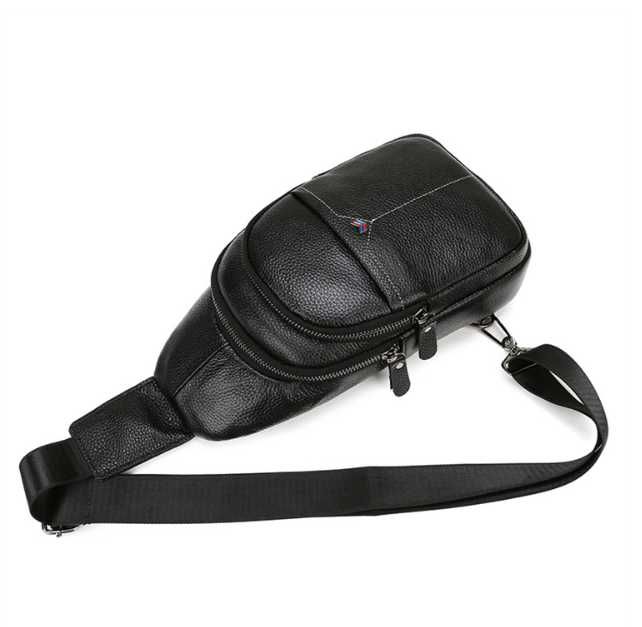 Чоловіча кожаная мужская бананка слінг сумка нагрудна з шкіри кожи