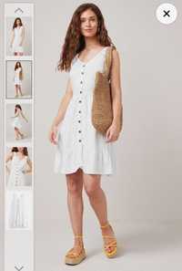 M L XL біла сукня-сарафан на ґудзиках з льоном у складі next petite