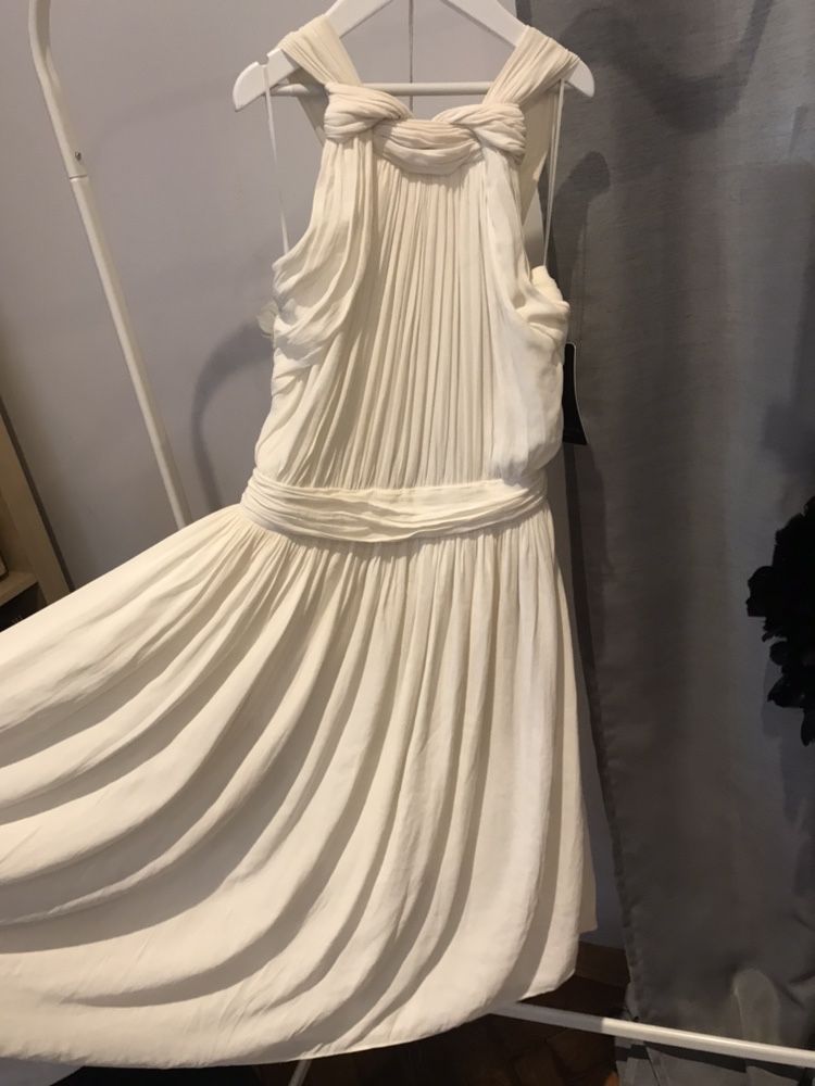 Sukienka zara xs s biel śmietankowa boho