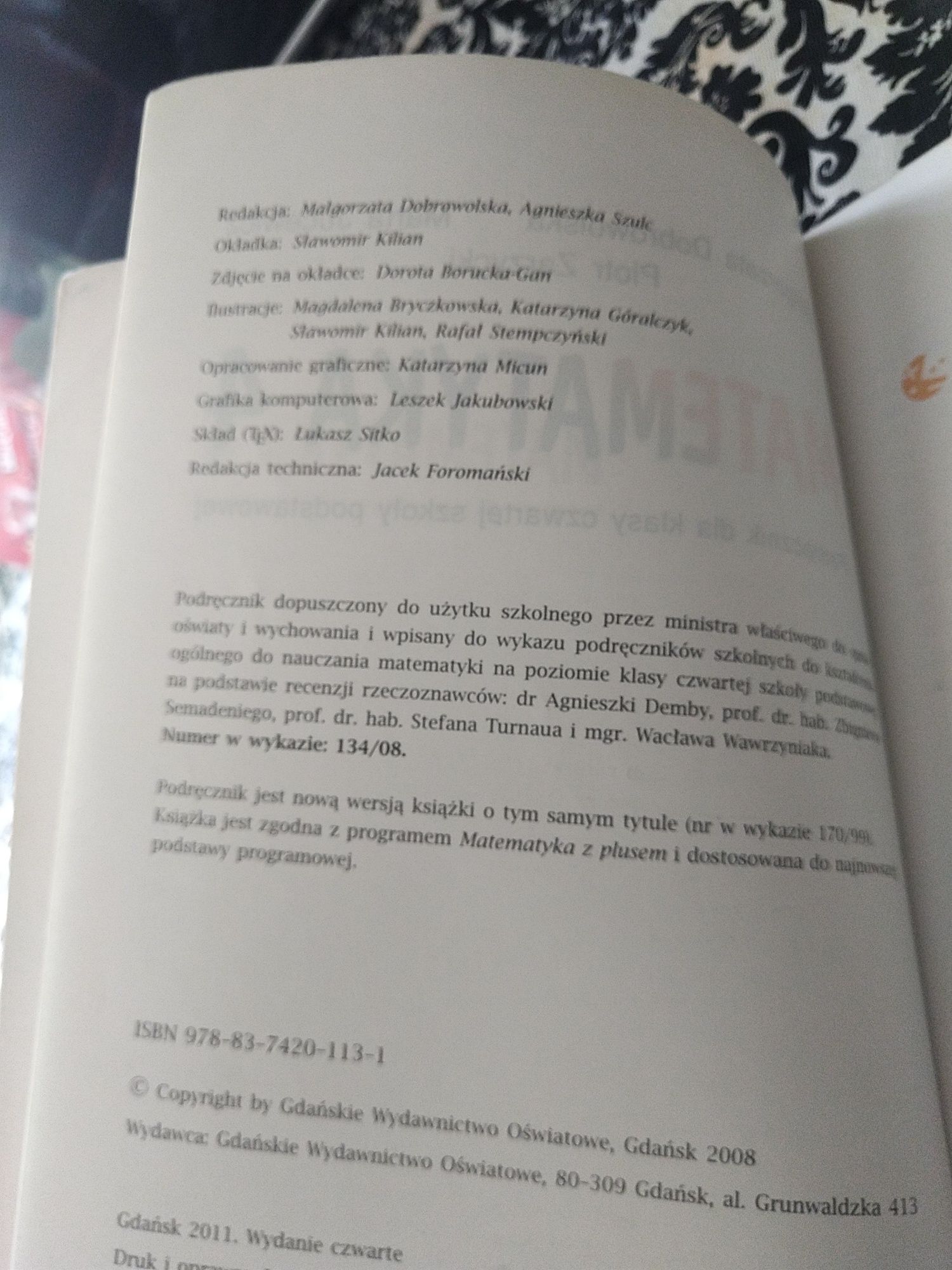 Podręcznik do matematyki klasa 4 Matematyka z plusem a