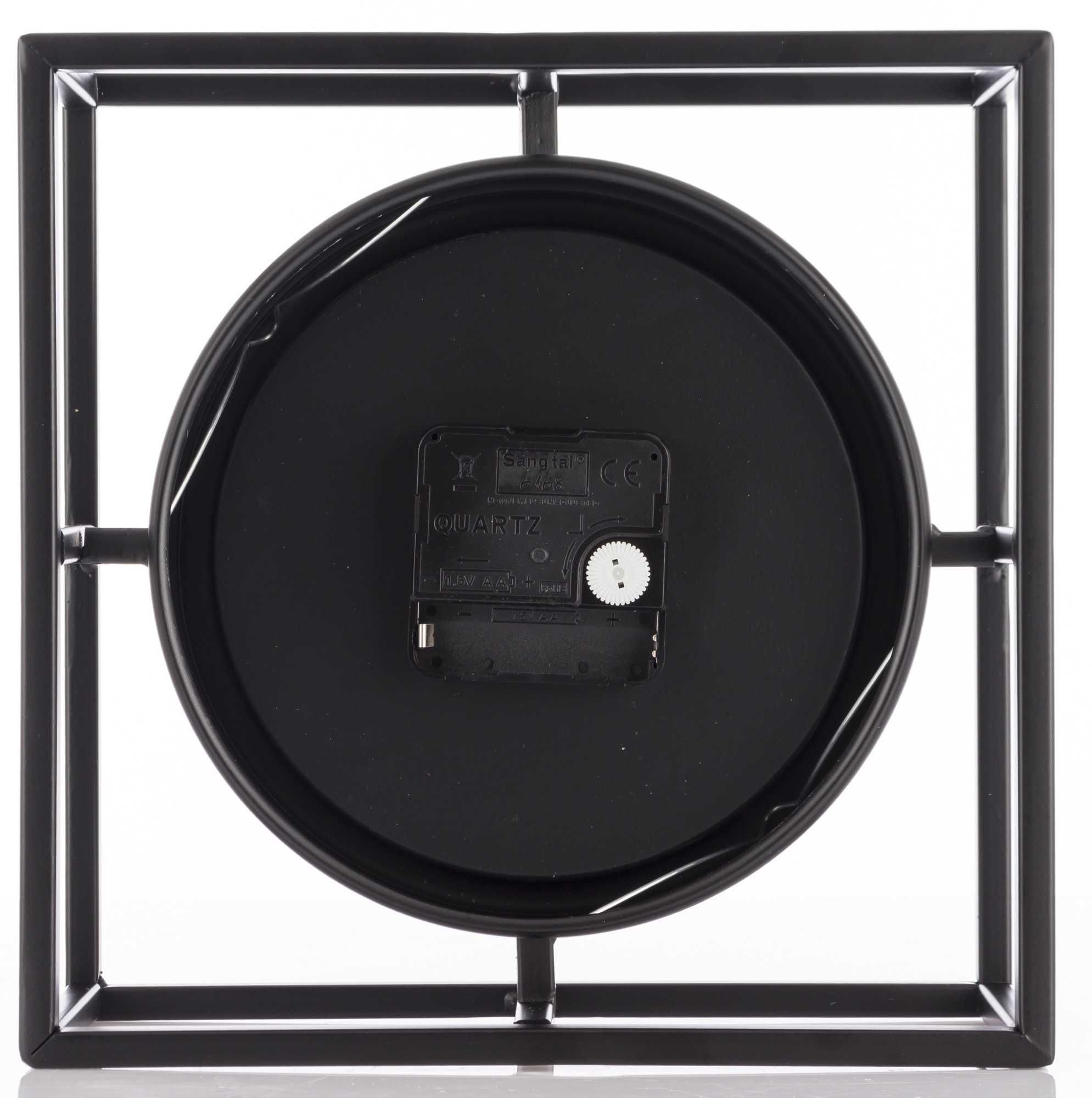 Zegar kominkowy stojący metalowy czarny 22 cm