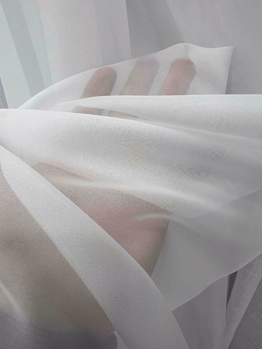 Білий базовий тюль шифон, висота до3м.  Білий шифоновий, шифонова біла