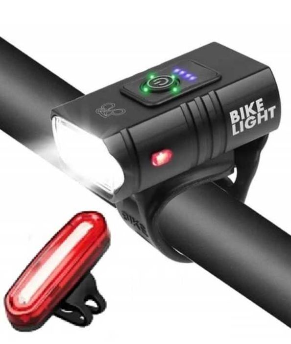 Zestaw LED oświetlenia rowerowego z USB – lampka przednia i tylna