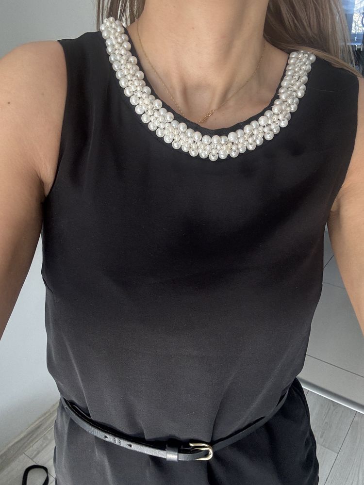 Wizytowa sukienka mala czarna old money H&M