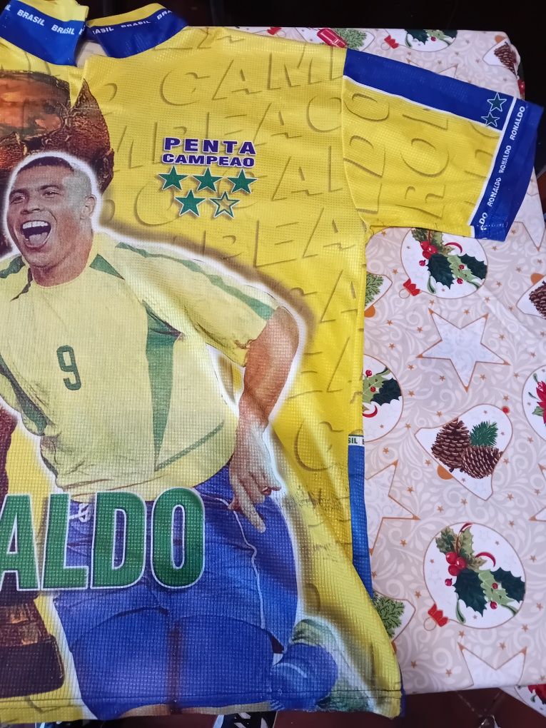 Camisola retro ronaldo pentacampeão selecção brasileira