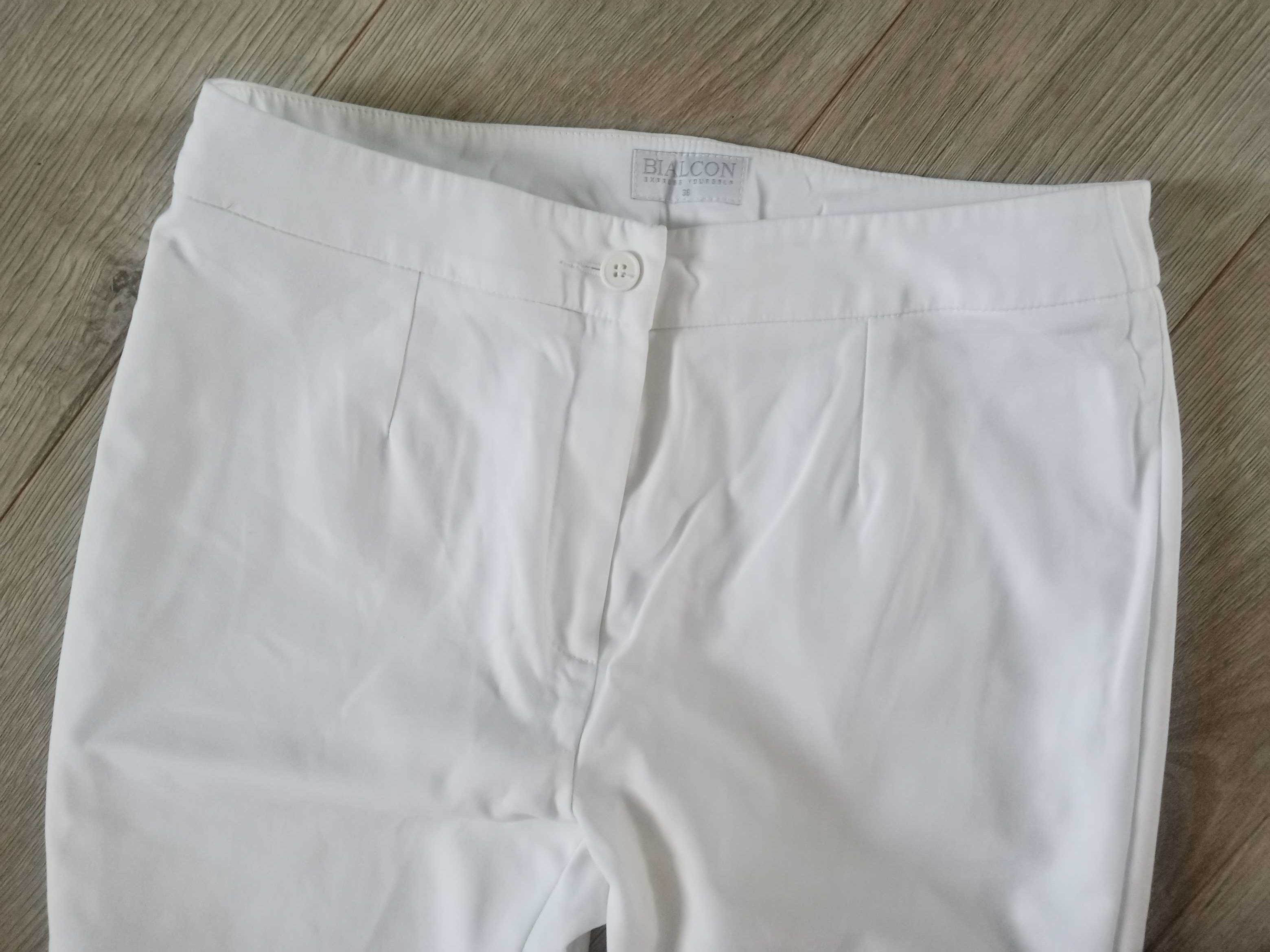 Białe letnie spodnie BIALCON r. 36