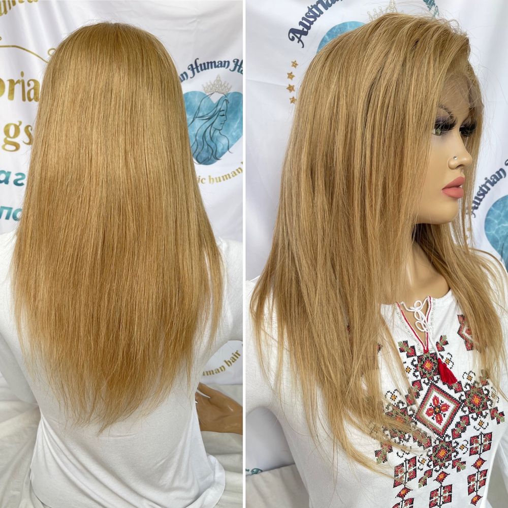 Натуральный парик славянские волосы русый блонд имитация кожи