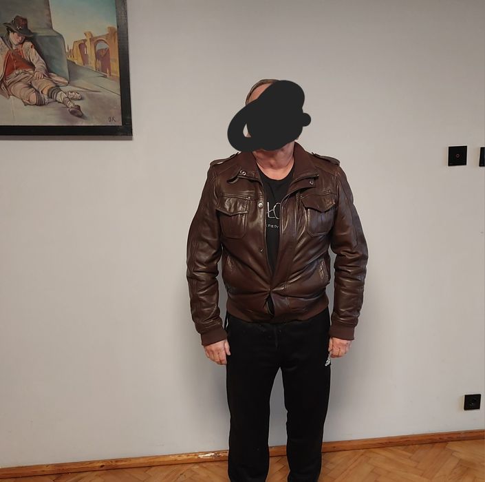 Skórzana kurtka męska !solid