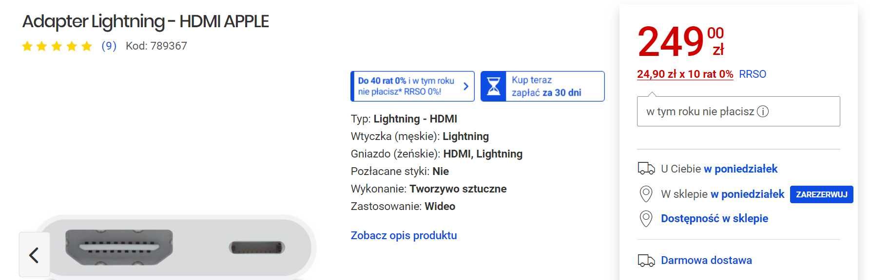 Lightning To Hdmi Digital Av Adapter