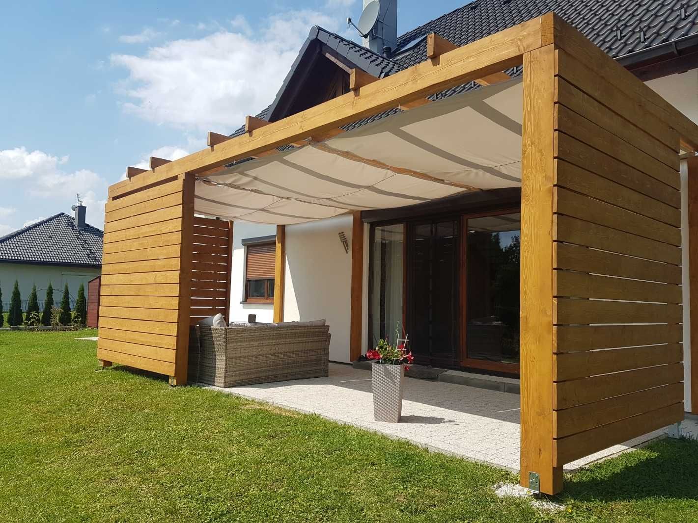 Pergola wiata zadaszenie tarasu drewniana