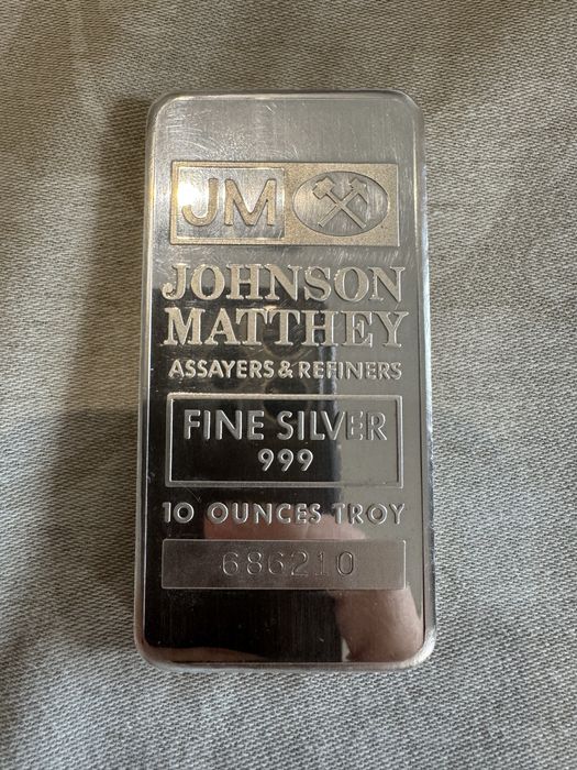 Barra de Prata Johnson Matthey - 10 Oz Prata pura