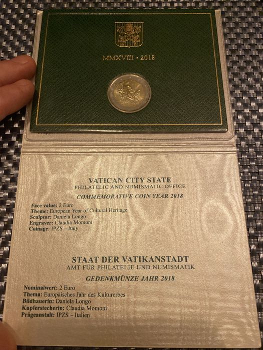 Moeda 2€ comemorativa vaticano 2018