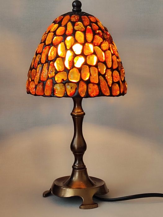 lampa bursztyn mosiądz