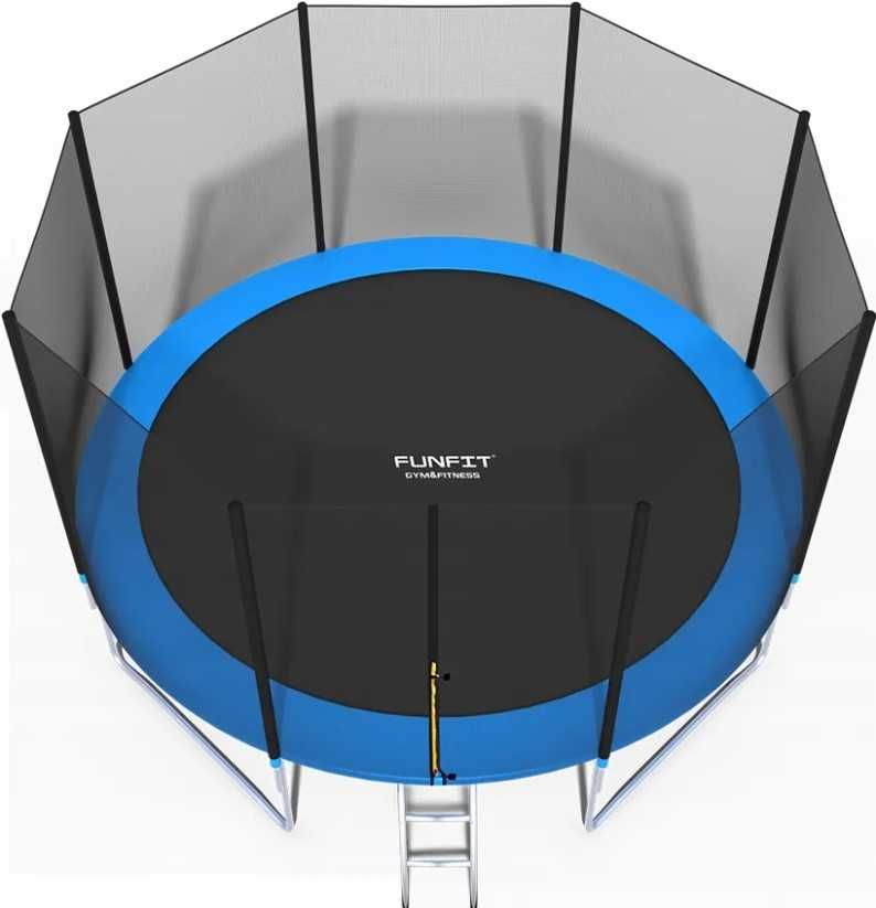 Duża trampolina ogrodowa 404cm z wytrzymałą siatką i drabinką