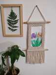 Moldura para fotos em macramé