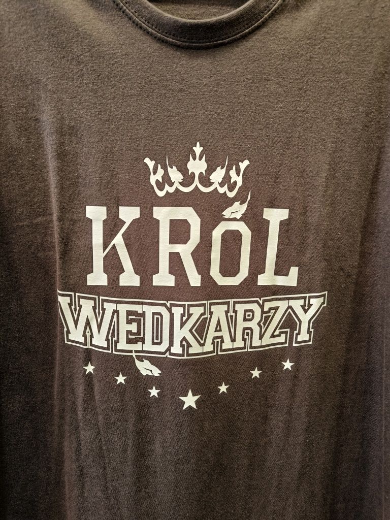 Koszulka Król wędkarzy, t-shirt dla wędkarza r. XL, wędkarz