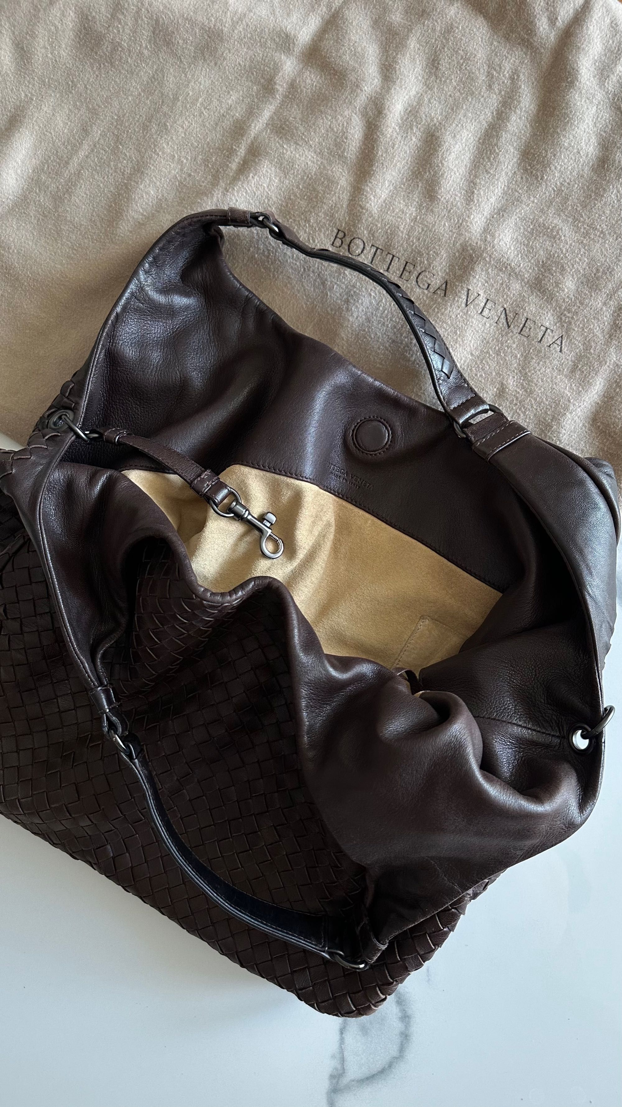 Bottega Veneta Torba - Big Woven Veneta Tote Dark Brown Chocolate