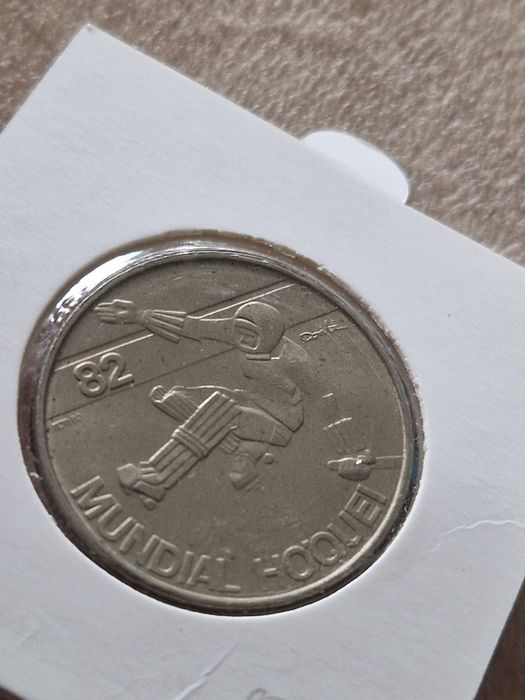 Moeda não circulada 25 escudos mundial de Hoquei