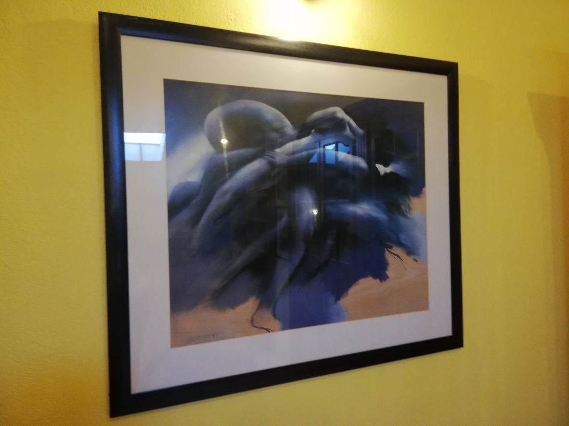 Quadro moldura azul