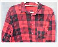 Koszula w kratę czerwona H&M rozmiar L