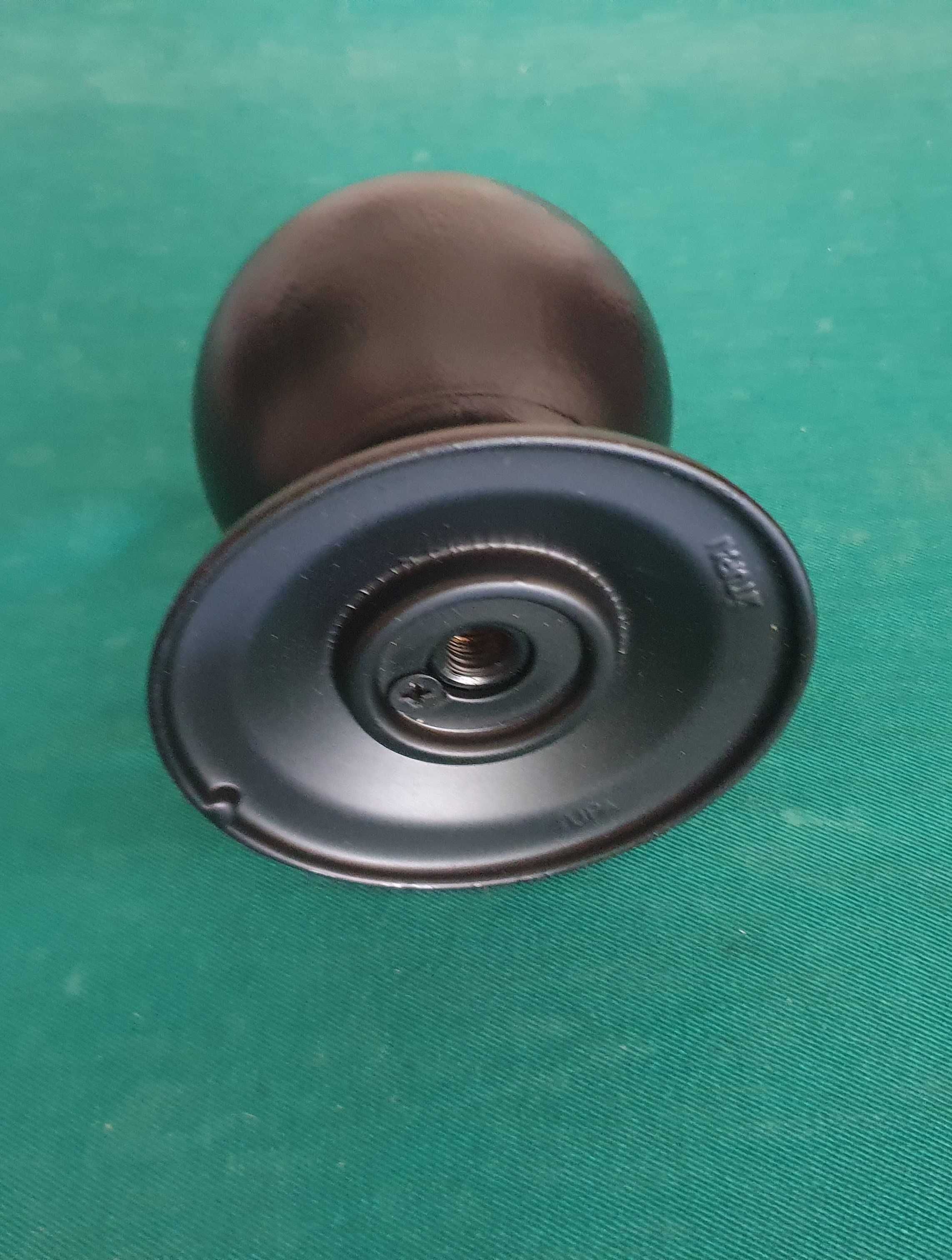 Puxador de porta vintage, em latão pintado de preto