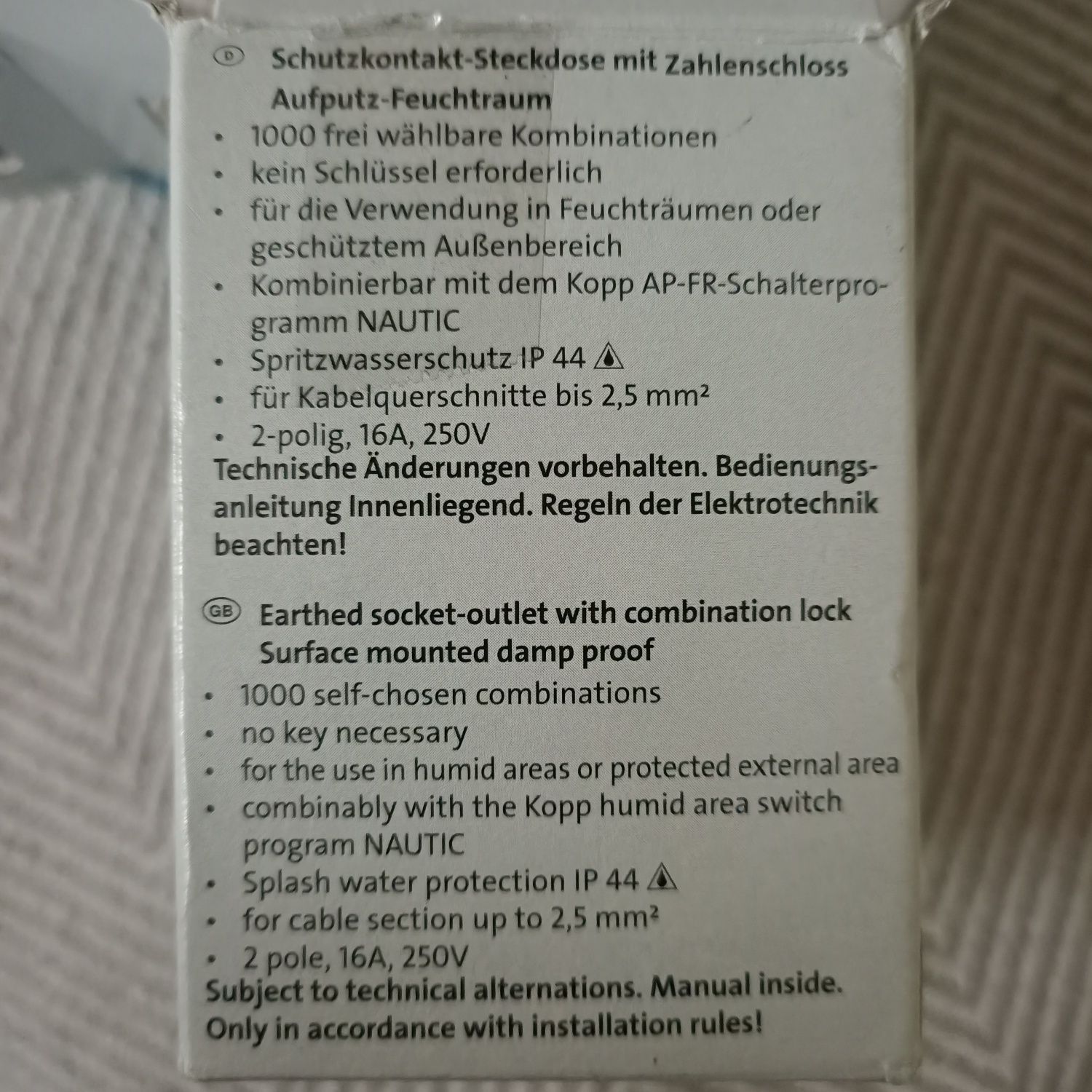 Gniazdo zewnętrzne na szyfr