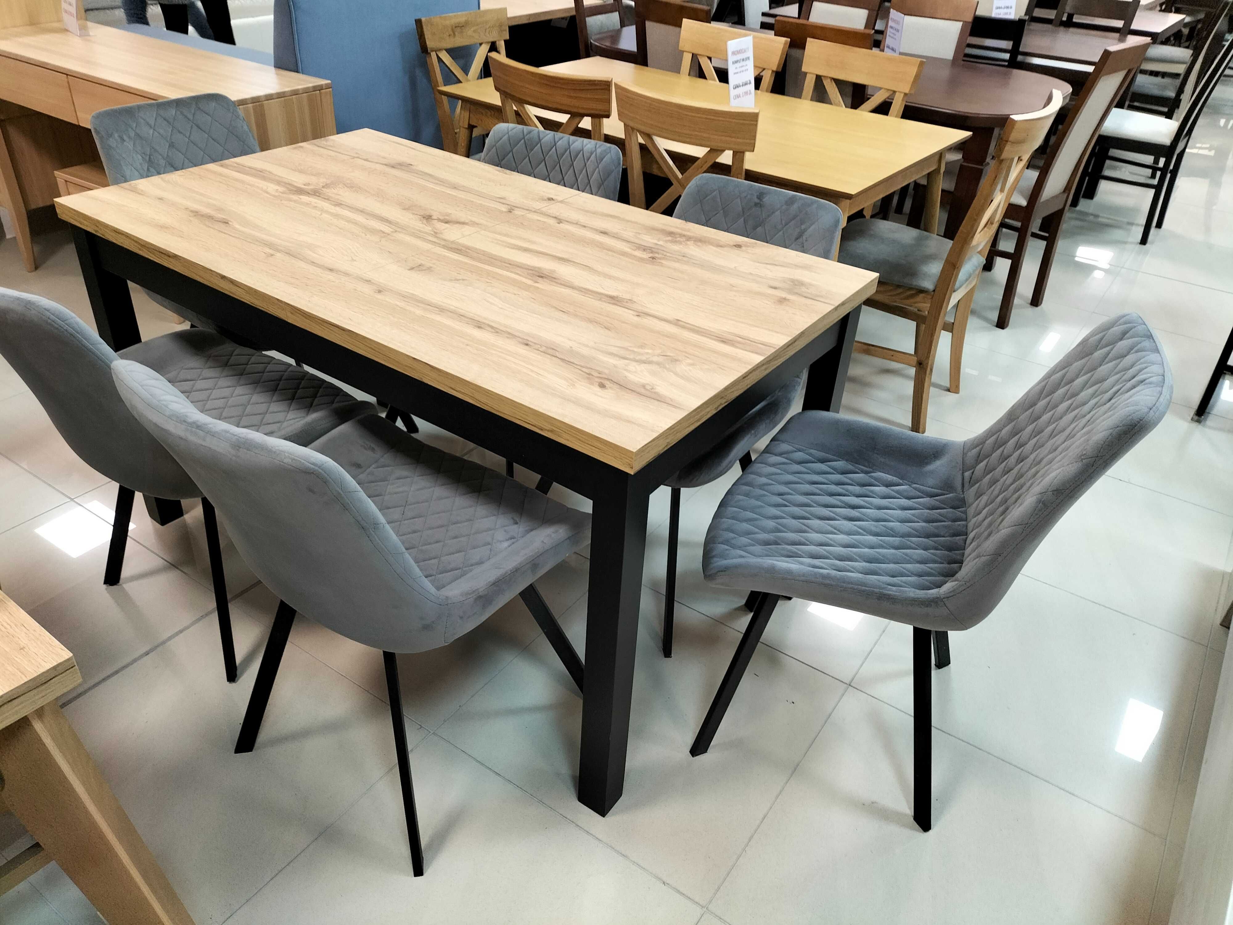 (57) Stół loft rozkładany + 6 krzeseł, wyprzedaż 1599 zł